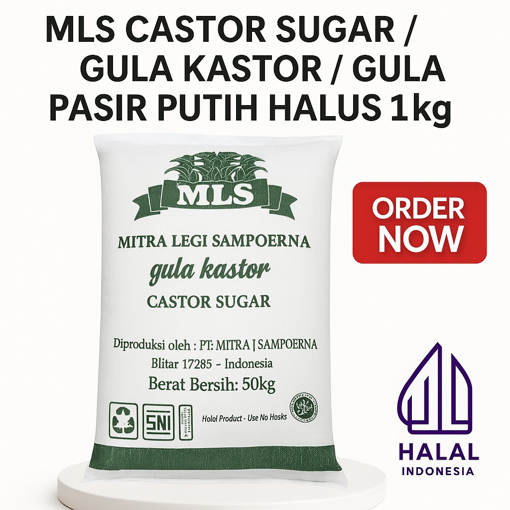 

MLS Castor Sugar / Gula Kastor / Gula Pasir Putih Halus 1kg