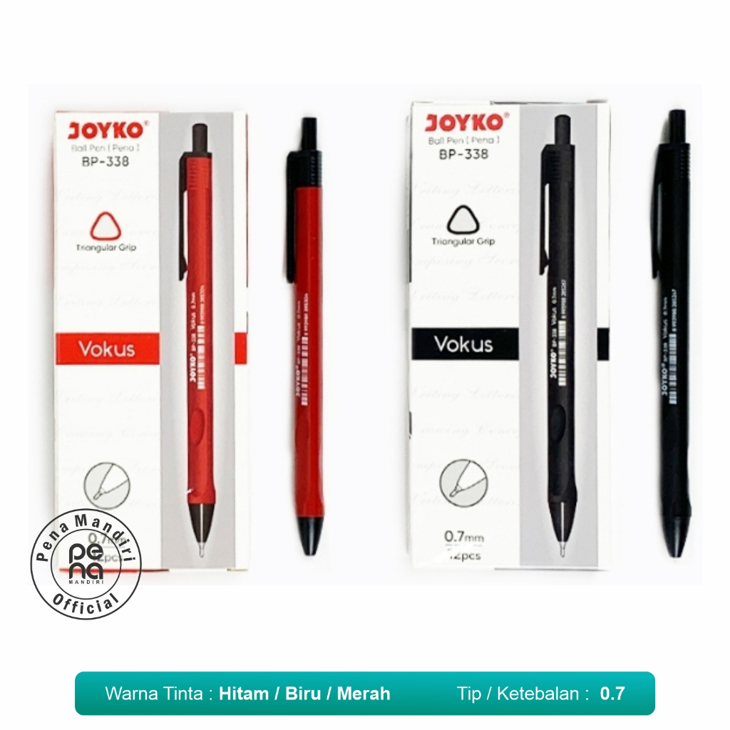 

Ball Pen Pulpen Pena Joyko BP-338 Focus 0.7 mm - Black 1 Pack / 12 Pcs