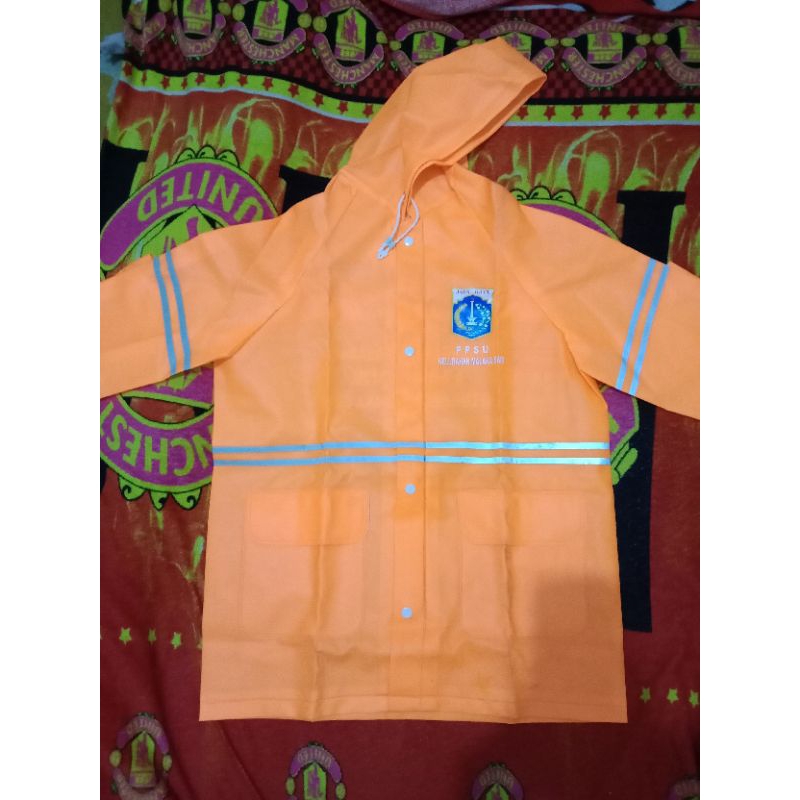 jas hujan ppsu dan celana kondisi jas orange mulus