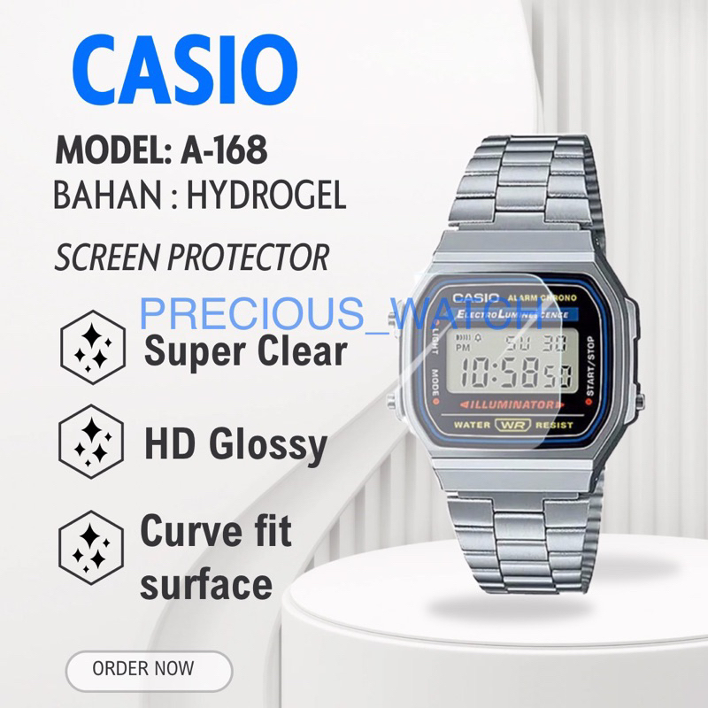 Antigores / Screen Protector Untuk Jam Tangan Casio A-168WA A 168WA A168WA A 168 A168 Hydrogel