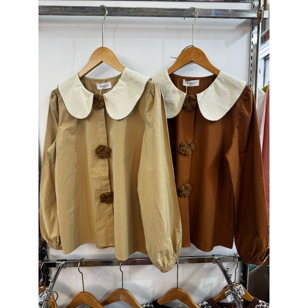 BLOUSE BUNGA CATTON IMPORT BANGKOK BAHAN KATUN