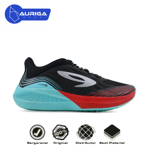Sepatu Lari 910 HAZE VISION 1.0  - Hitam/Biru Muda/Merah