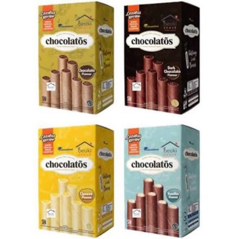 

CHOCOLATOS WAFER ROLL DARK CHOCO | ORIGINAL | VANILLA | KEJU NETTO 1 PACK ISI 24PCS X 9GRAM