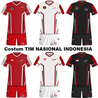 STELAN Jersey merah putih Badminton L159 - baju dan celana Badminton Terbaru - stelan kaos merah put