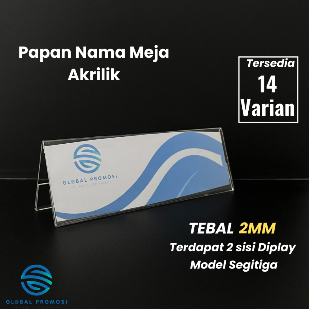 Akrilik Papan Nama Meja /  Display Kantor Nama Jabatam / Tipe Segitiga