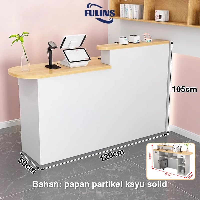 ⭐Garansi 3 tahun⭐Meja Kasir/Meja Counter Resepsionis/Meja Front Desk/Meja Kasir Kecil/Meja Depan Kas