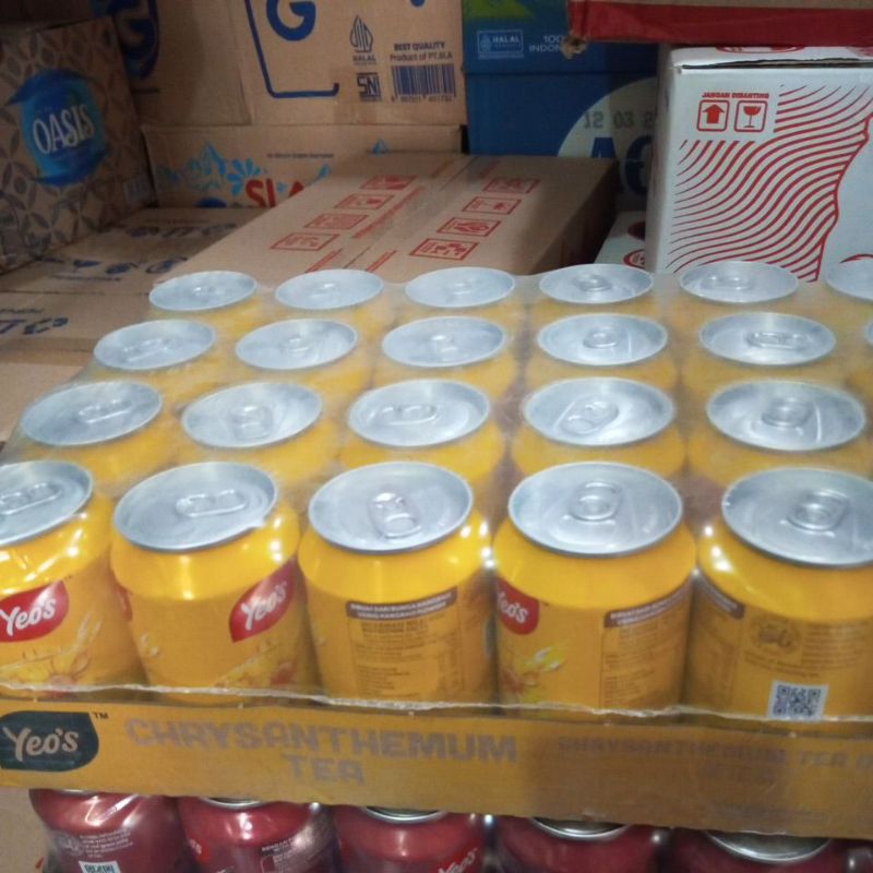 Yeo's chrysanthemum tea 300ml 1 pack isi 24 kaleng / yeo's krisantemum kaleng / minuman teh cina