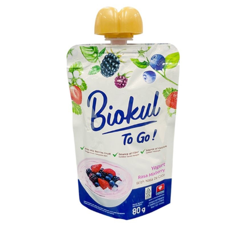 

Biokul To Go Yoghurt Rasa Mixberry With Nata de Coco Pouch 80gr