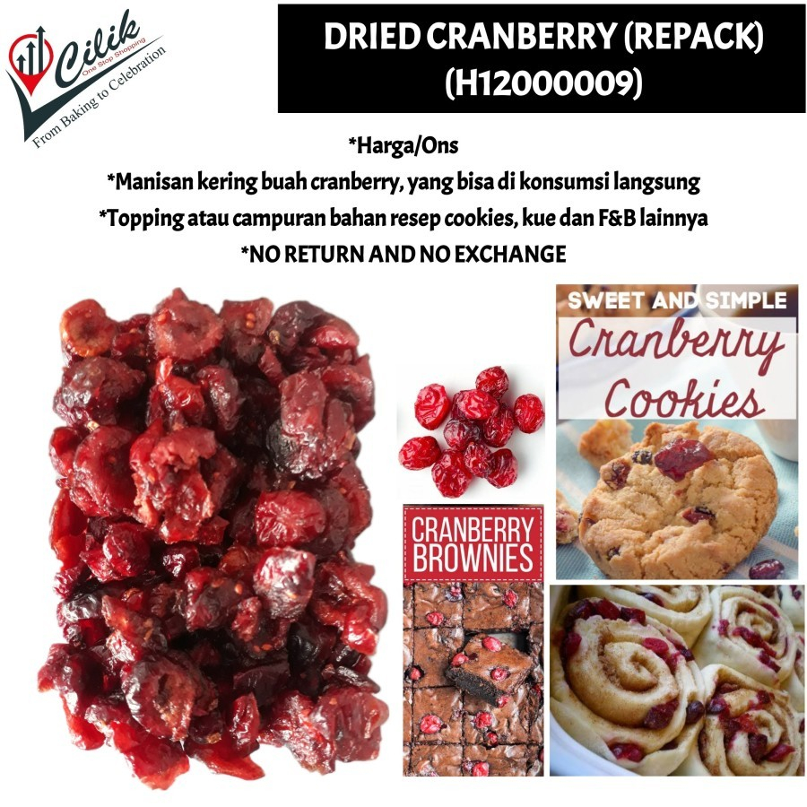 

dried+fruit+manisan+buah+kering+cranberry+repak+topping+makanan+minuman+cake+kue+bolu+dessert+snack+cemilan+jajanan+cookies+kuker+kue kering+granola+diet+healthy+sehat