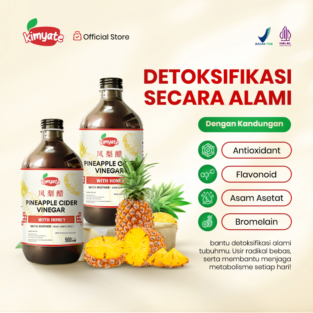 

Kimyate Pineapple Cider Vinegar With Honey 500ML - Detoksifikasi