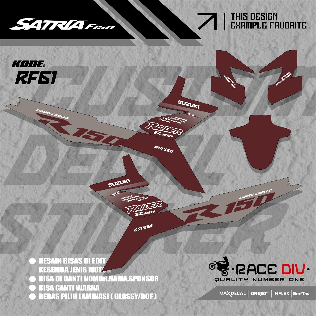 Decal Satria Fu 150 Fi Full Body Stiker Satria Fu Fi Full Body CODERF61