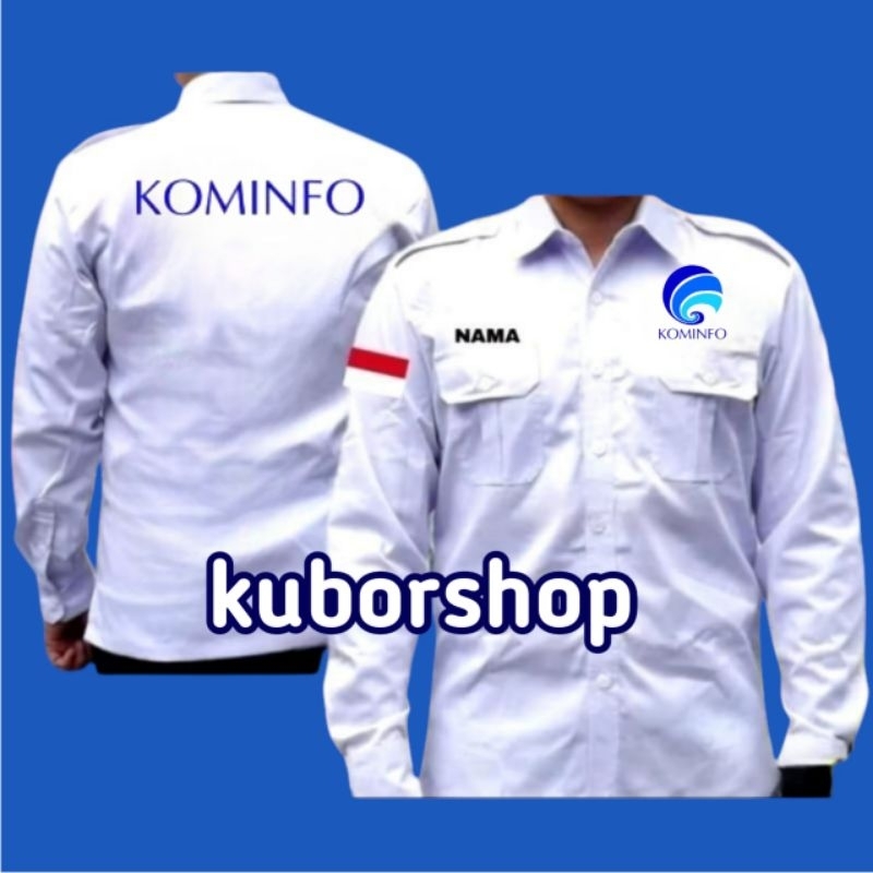 kemeja kerja KOMINFO SERAGAM KOMINFO BAJU KOMINFO full bordir