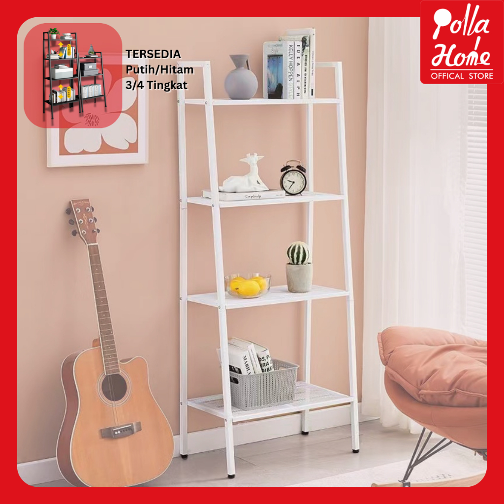 Ollahom Rak Buku Rak Susun Pajangan Portable 3-4 Multifunction Rack Rak Ruang Tamu Hias Rak Tanaman
