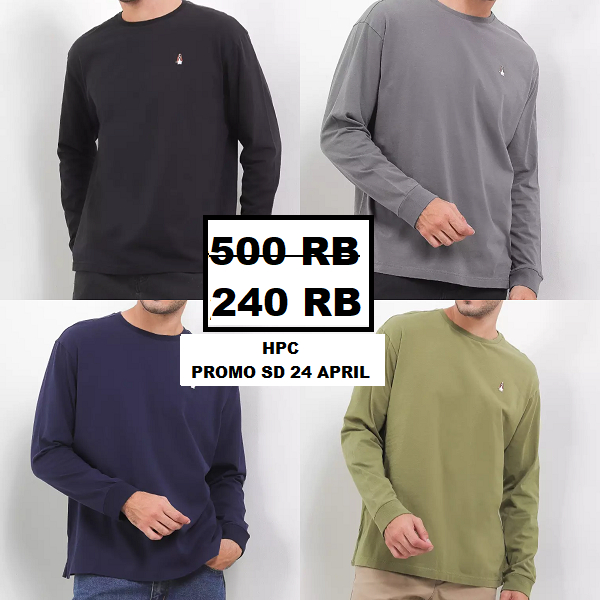 Kaos Hush Puppies pria lengan panjang sale LEONARDO 100% ORI STORE