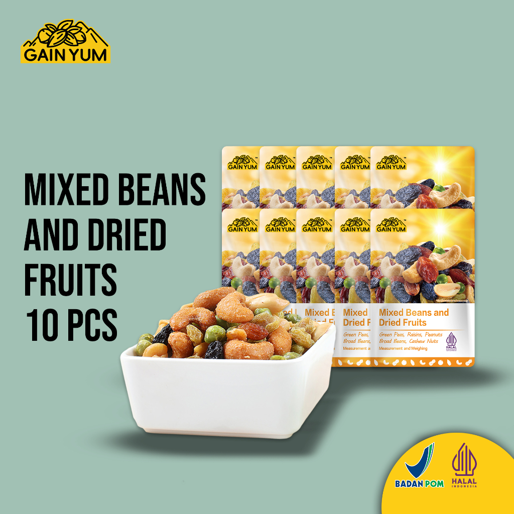 

GainYum Snack - 10 pcs Mixed Beans and Dried Fruits SMALL PACK