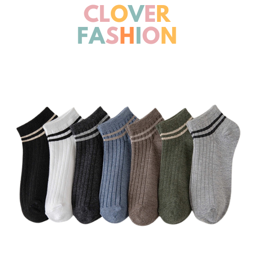 CF Kaos Kaki Garis Import Korea Kaus Kaki Panjang Betis Warna Cewek Cowok KK813