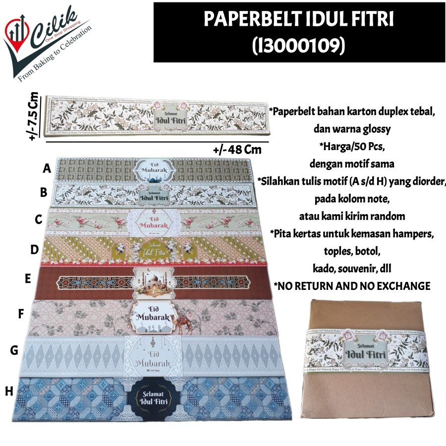 

pita+kertas+dekorasi+aksesoris+paperbelt+tema+acara+event+idul fitri+lebaran+mubarak+eid ramadhan+packaging+hampers+toples+paperbag+dus+box+thinwall+souvenir+parsel+gift