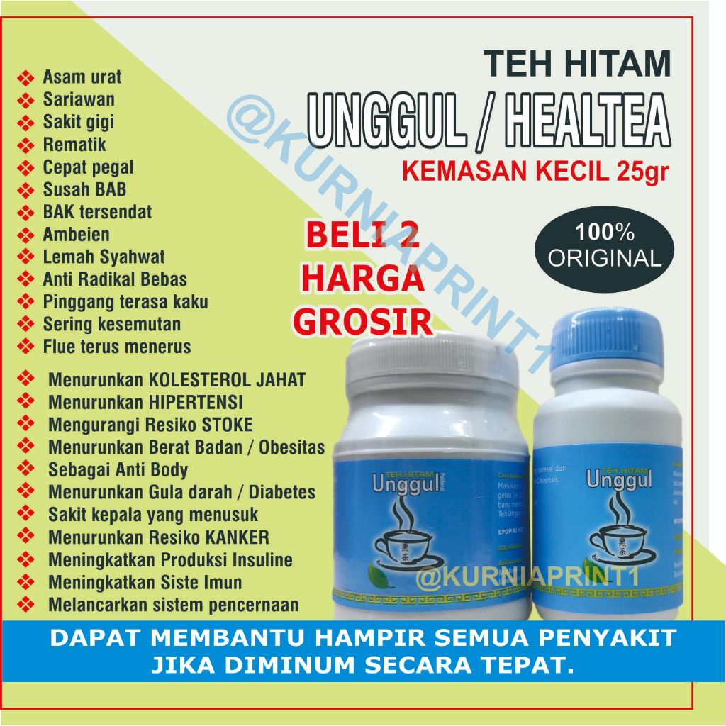 

TEH HITAM UNGGUL 100% ASLI KEMASAN KECIL 25gr