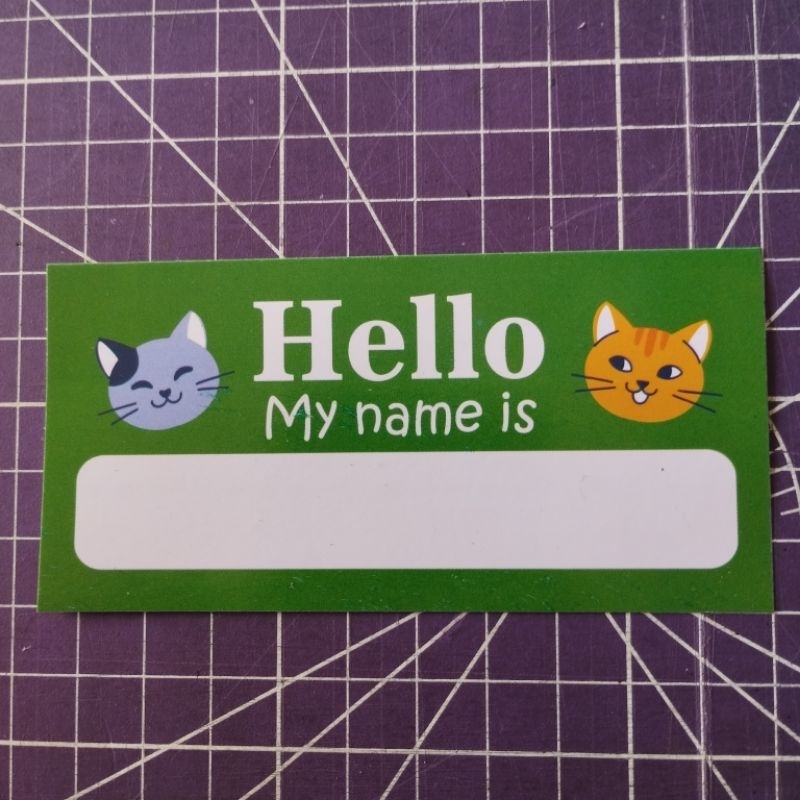 

STICKER Perkenalan Nama Stiker Label Nama warna hijau