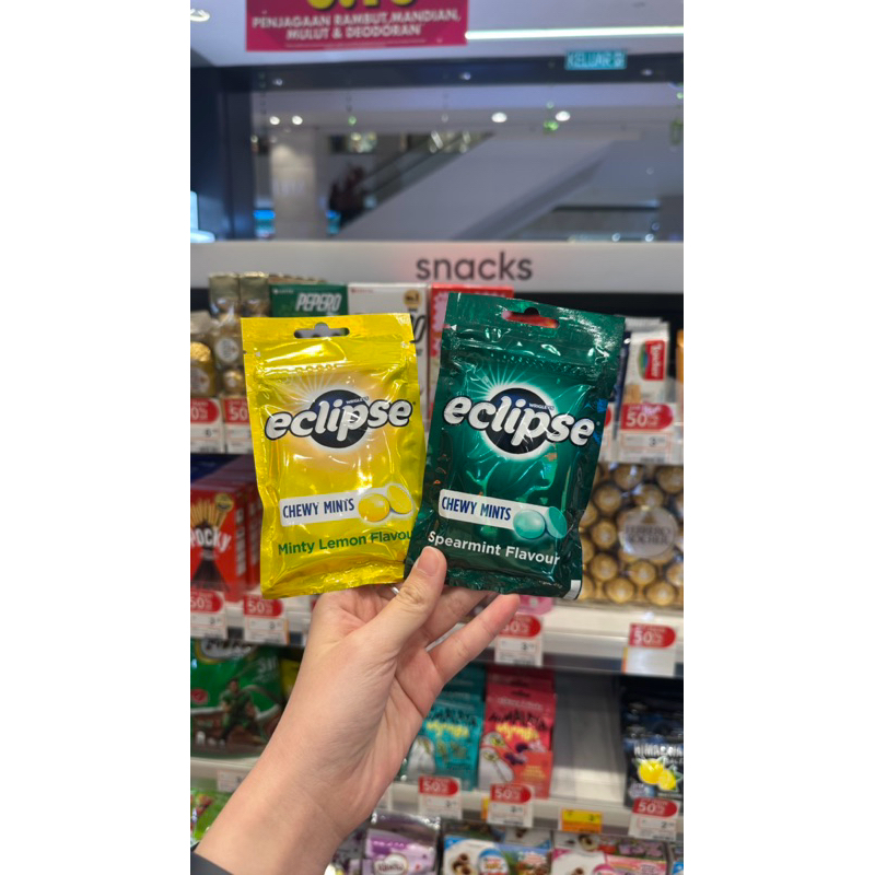 

[COD | READY ORIGINAL HANDCARRY WATSONS MALAYSIA] Permen Penyegar Mulut Eclipse Rasa Spearmint & Minty Lemon (Chewy Mints)
