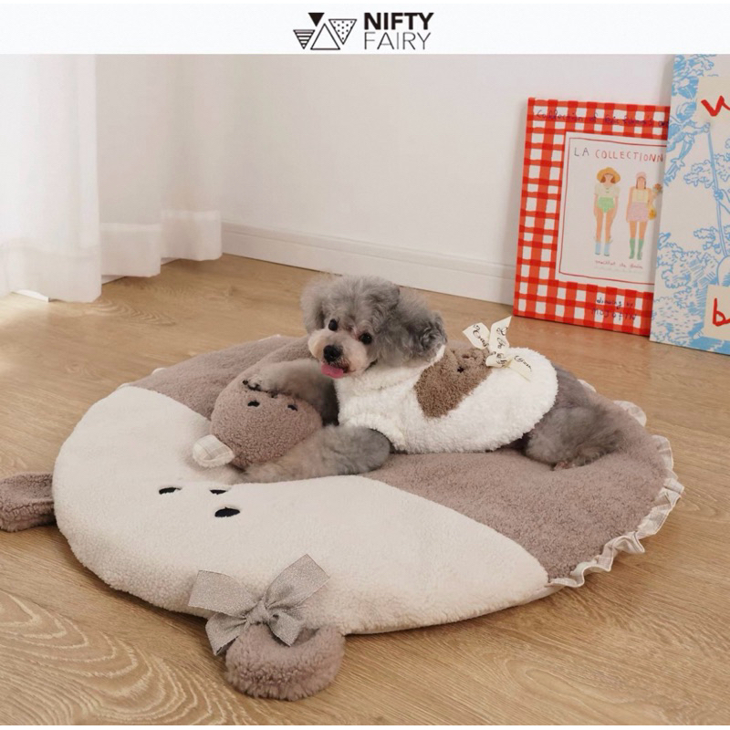 Nifty Fairy Round mat brown ranjang anjing kucing premium korea