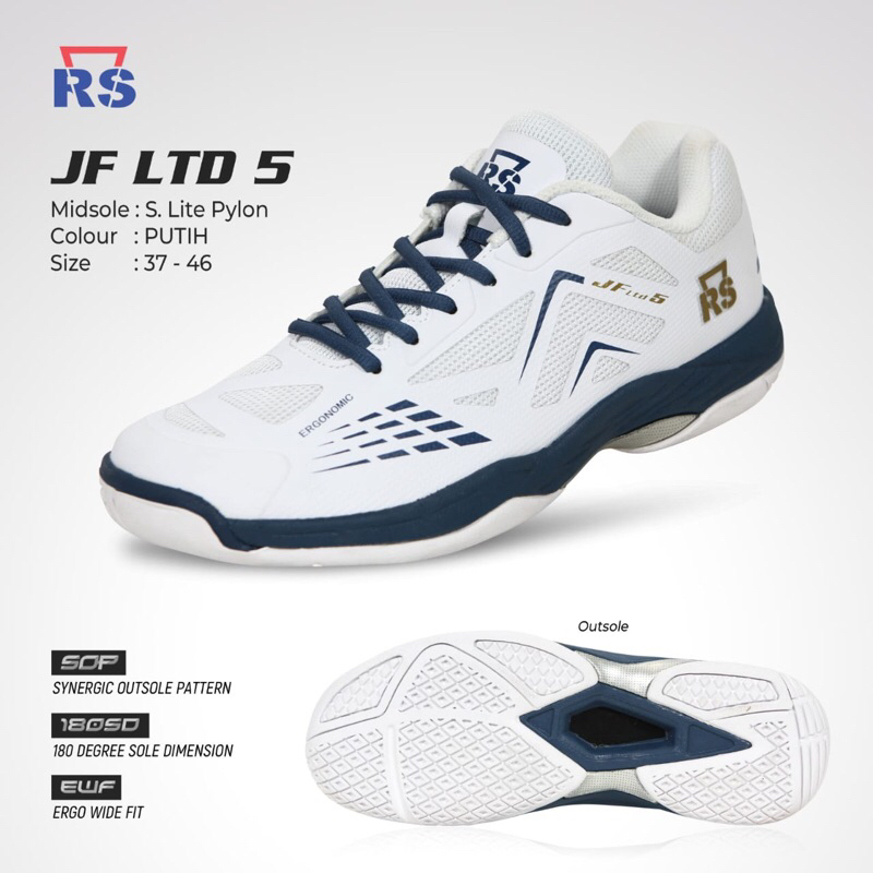 Sepatu Badminton RS JF ltd 5 / Rs Jeffer Ltd 5 Original