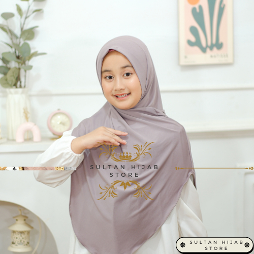 Hijab Instan Jiisoo Anak Sekolah I Kerudung Instan Shireen Anak I Jilbab Anak Oval Putar Syar'i Jers