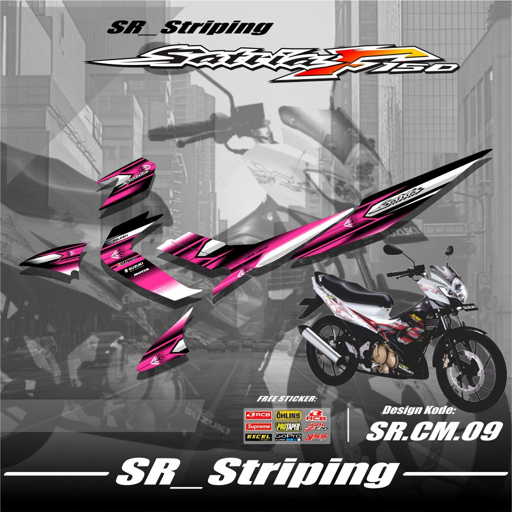 Stiker Striping Satria Fu Barong Sticker Variasi Suzuki Satria Fu Barong Motif Grafis Simpel Gratis 