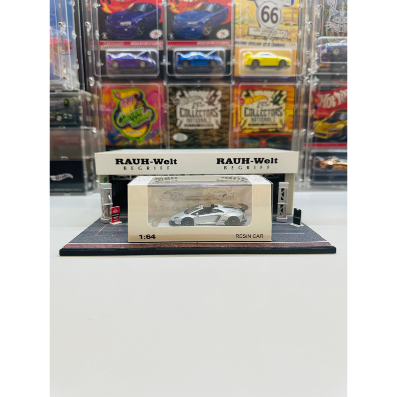 Qidian Model Resin 1:64 Lamborghini Aventador LP700 Roadster Light Blue