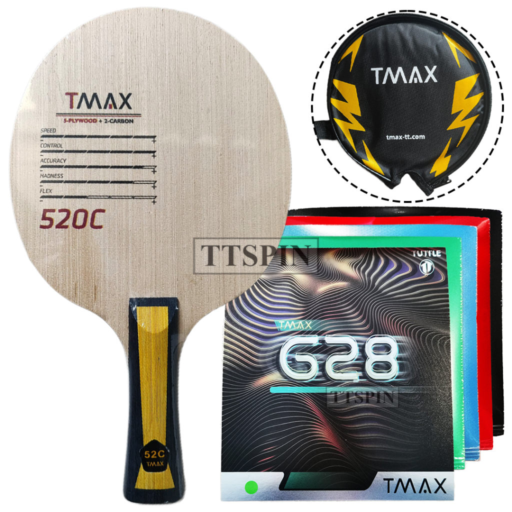 TUTTLE Tmax 520C G28 Set - Rakitan Bet Kayu Pingpong Tenis Meja Carbon Blade Bat Karbon Tuttle G28 5