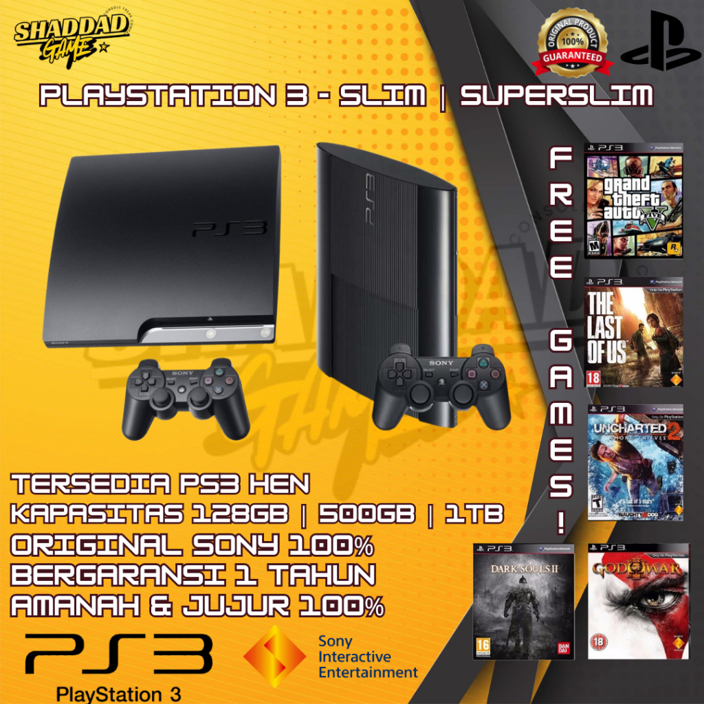 PS3 SLIM / SUPERSLIM FULLGAME 500GB 1TB
