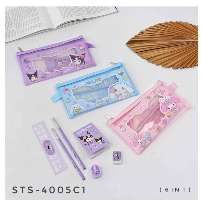 

Kotak Pensil Sanrio set 6in1 / Tempat Pensil Sanrio/Stationary Set