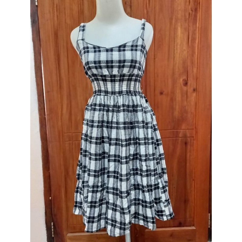dress tartan preloved/dress OL preloved