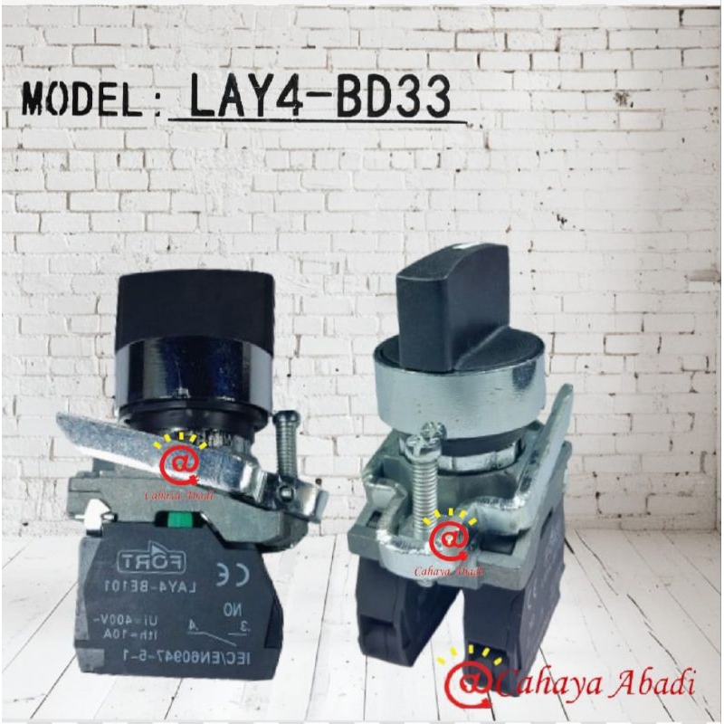 Selector Switch 3 Posisi Stay Put 22mm LAY4-BD33 FORT / Selector Switch LAY4BD33 FORT 22mm 2NO