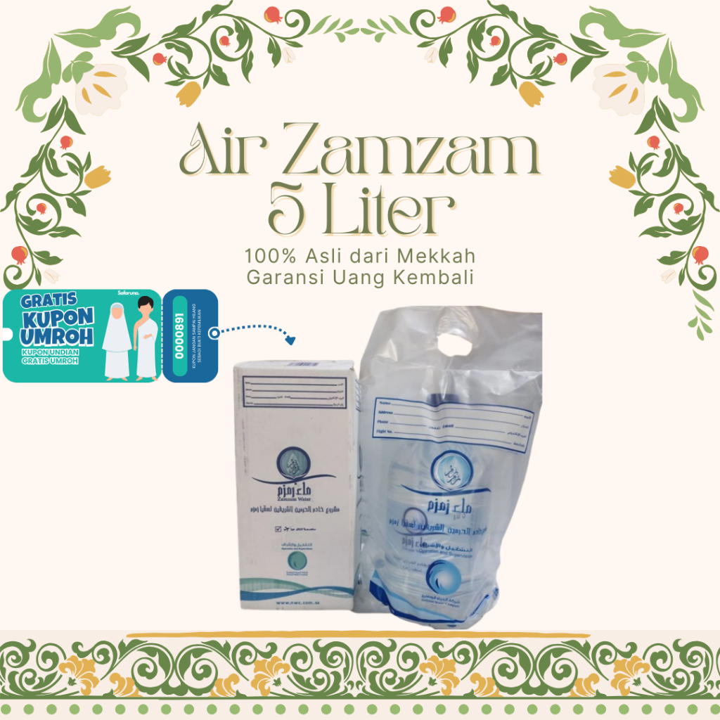 

Air Zam-Zam Langsung dari Mekkah 5L || Zam-Zam asli mekkah 5 Liter