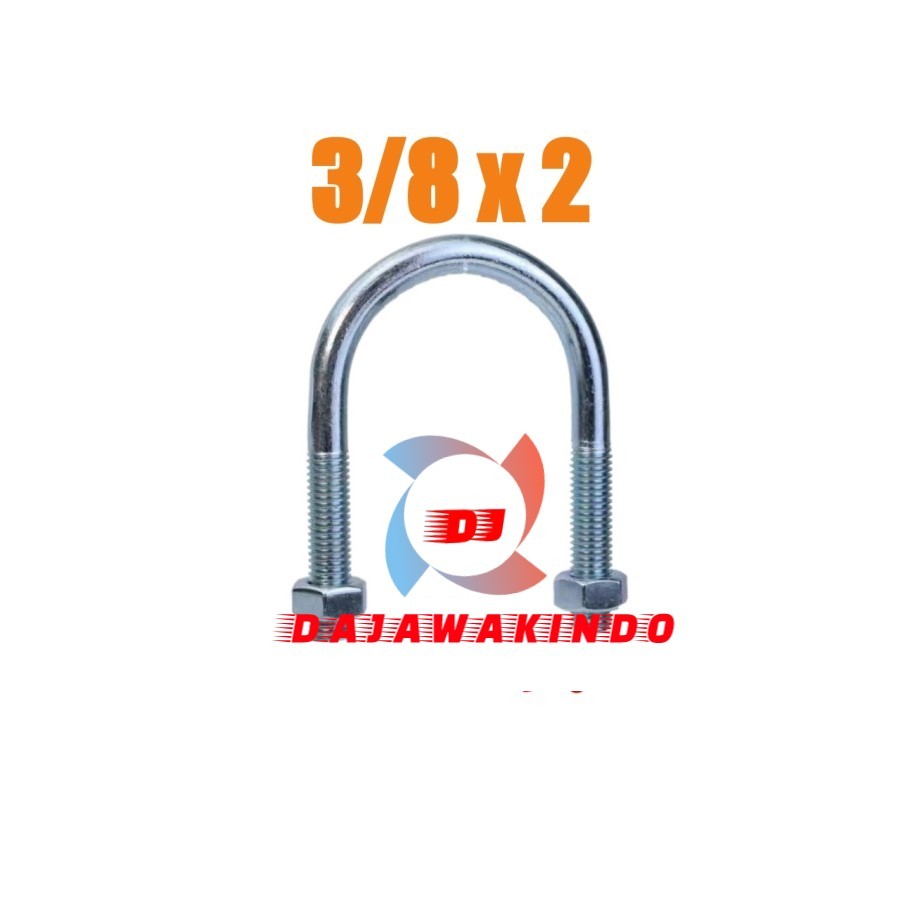 U Bolt 3/8 x 2 / Klem U 3/8 x 2 / Klem Pipa 3/8 x 2