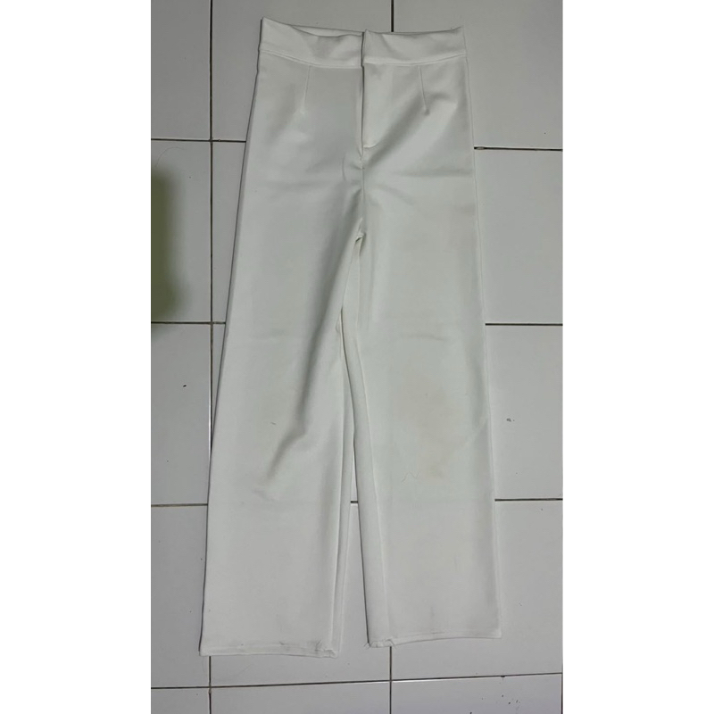 Kulot loose pants scuba putih