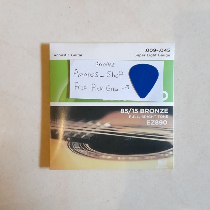 Senar gitar akustik 1set ukuran .009-.045 Free pick gitar senar gitar 09 tali gitar 0,9 0.9
