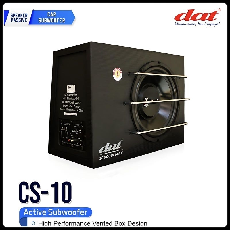 Speaker Mobil Subwoofer dat CS-10' 10inch Black Bass subwoofer Basstune