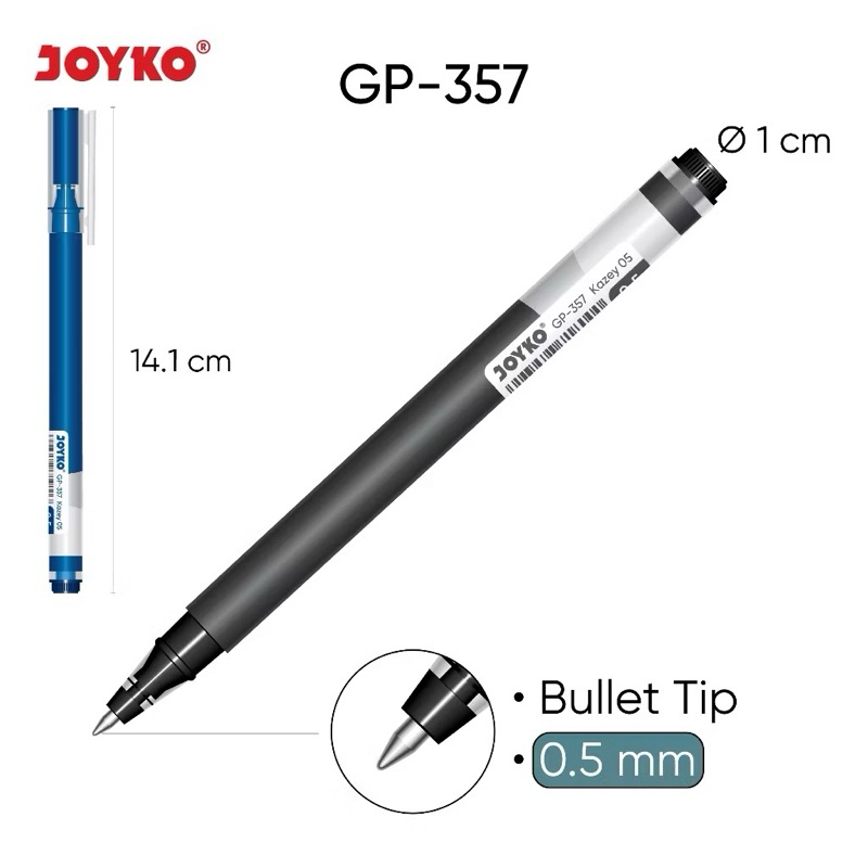 

( 1 BIJI ) Gel Pen Pulpen Pena Joyko GP-357 Kazey Big Volume Gel 0,5 mm