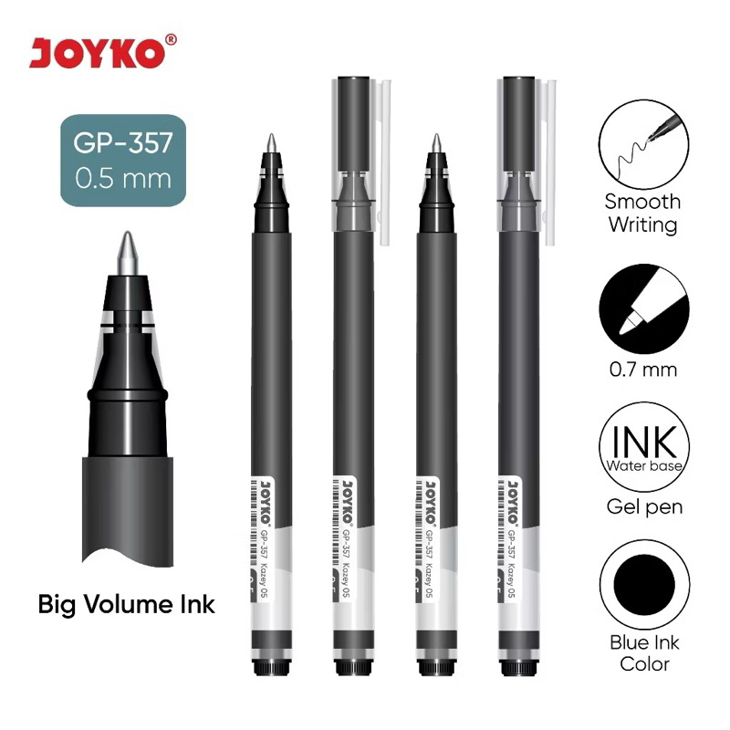 

( 1 PACK ) Gel Pen Pulpen Pena Joyko GP-357 Kazey Big Volume Gel 0,5 mm