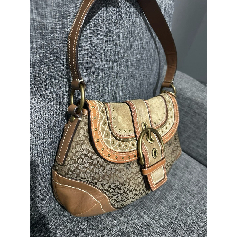 preloved coach soho jacquart brown vintage