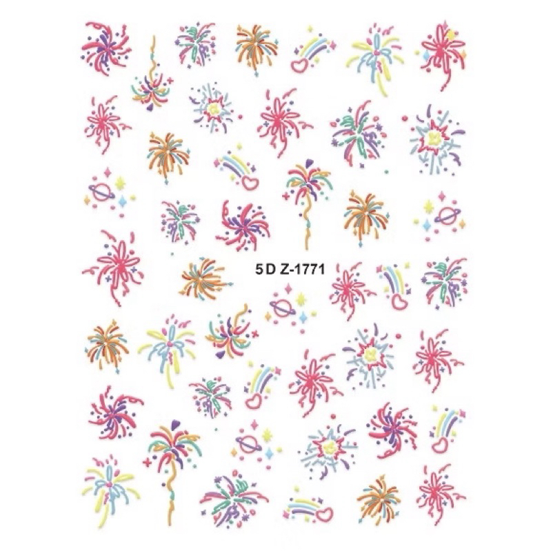 ( XB 7 ) Nail Sticker Emboss 5D Cartoon / Sticker Kuku 5D Emboss / Sticker Kuku CNY / Sticker Kuku I