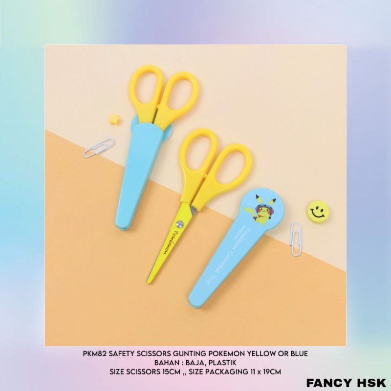 

KOREA SAFETY SCISSORS GUNTING POKEMON YELLOW OR BLUE PKM82
