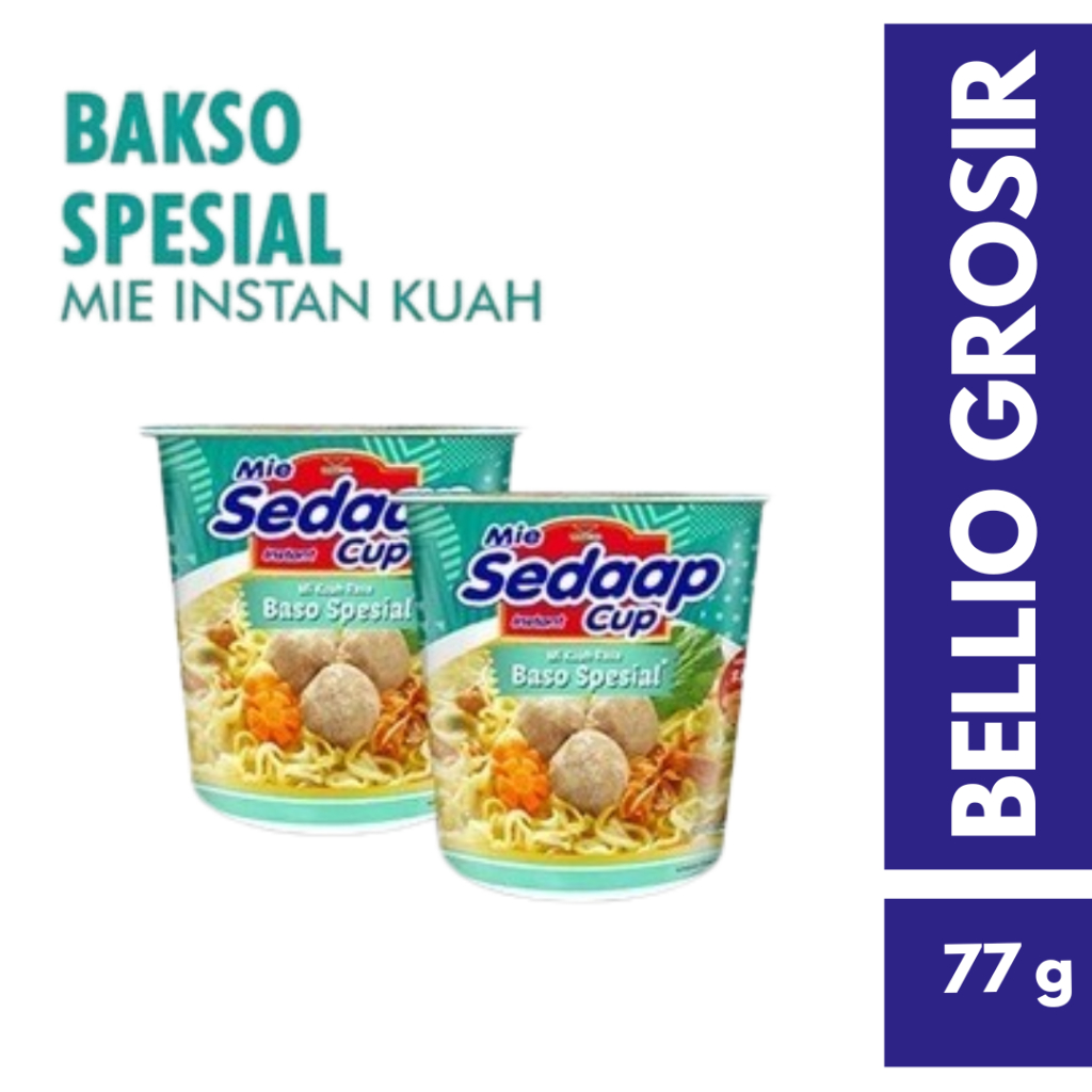 

Sedaap Mie Instan Cup Bakso Spesial 77 gr