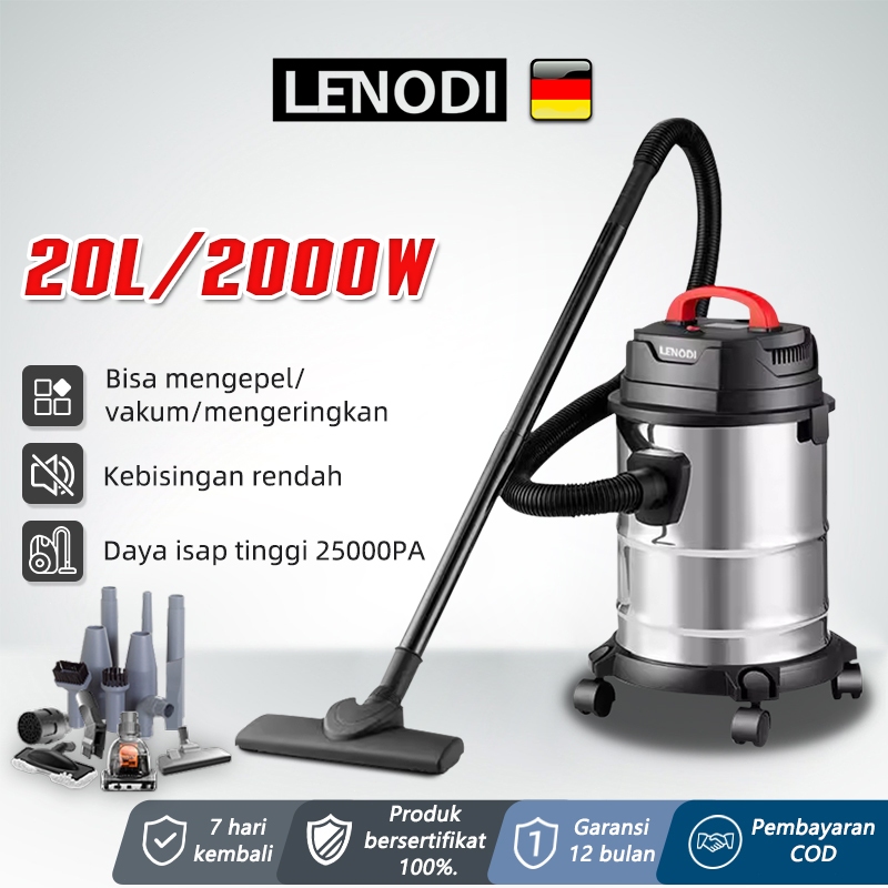 LENODI Vacuum Cleaner 20L 2000W 3in1 Vakum/Air Hisap/Blower Sedot Debu Basah Kering Vacum Blower Wet