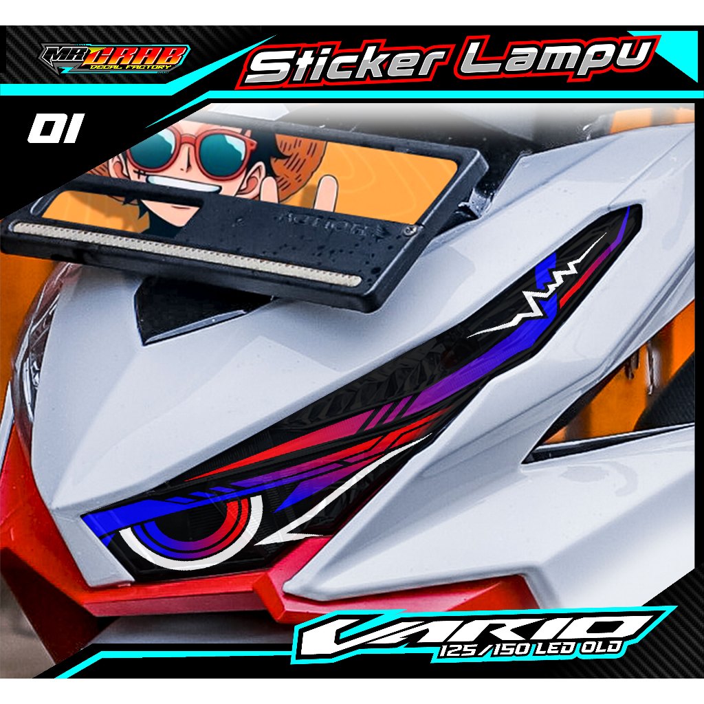 01 STICKER TRANSPARAN LAMPU ALIS VARIO 125/150 LED OLD - STICKER UV TRANSPARAN LAMPU ALIS VARIO 125/