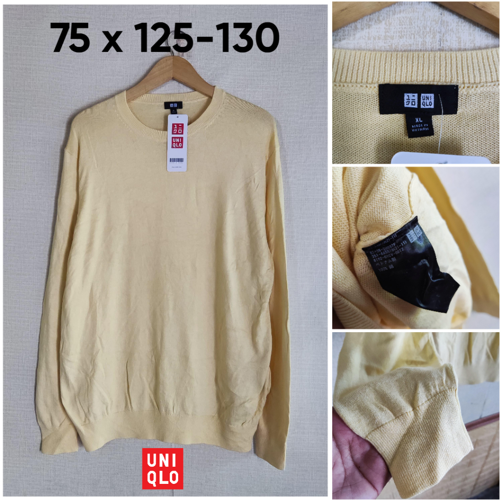 Sweater UNI Soft Kuning Size XL Pria Wanita Atasan Outer Lembut ZX106