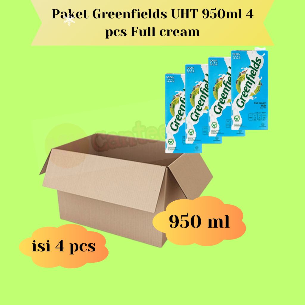 

Paket Susu Greenfields UHT 950 ml 4 pcs