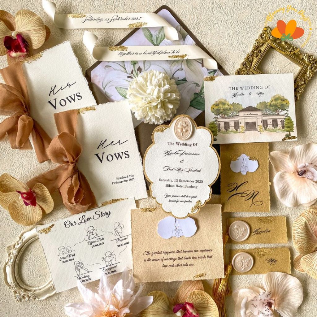wedding keepsake, wedding Vows, undangan handmade Wedding Vow Aesthetic / Undangan Keepsake / Undang